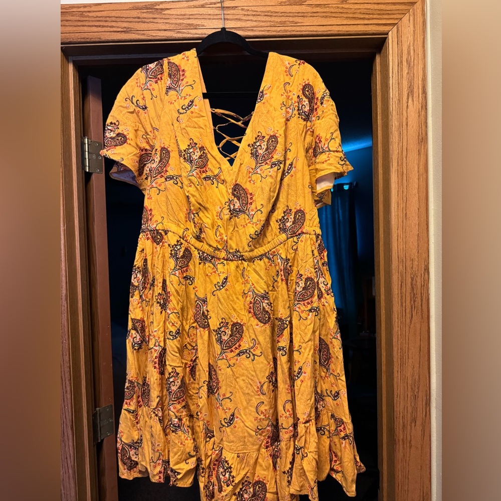 Torrid Yellow Paisley Dress
